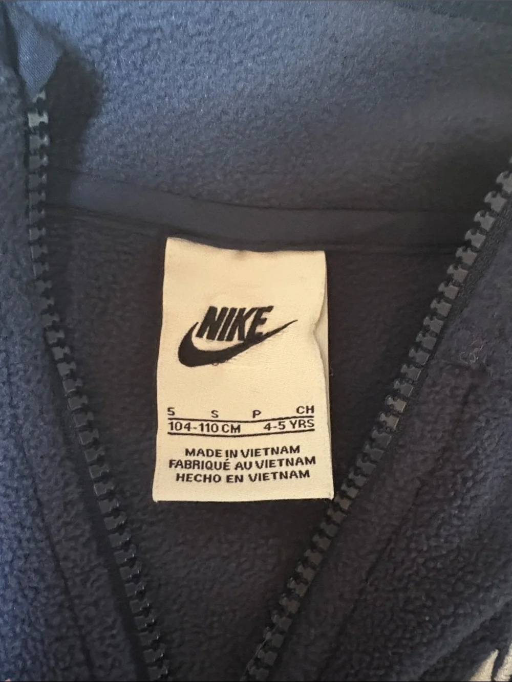 Nike Kids Navy Quarter-Zip Fleece Pullover Sweatshirt (Size 5)